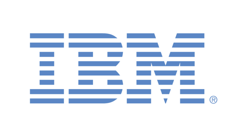 shows the company logo of IBM 